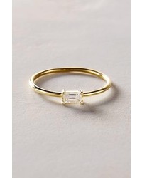 Anthropologie Liven Co Baguette Diamond Ring In 14k Yellow Gold