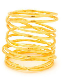 Gorjana Lola Tall Multi Band Ring Gold Size 6