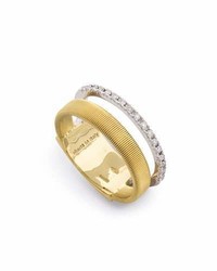 Marco Bicego Masai Illusion 18k Yellow White Gold Ring With Diamonds Size 7