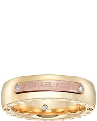 Michael Kors Michl Kors Tailored Two Tone Logo Plaque Band Ring Ring