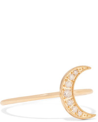 Andrea Fohrman Mini Crescent 18 Karat Gold Diamond Ring
