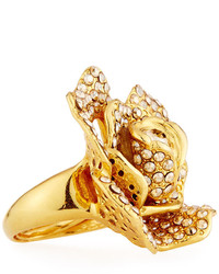 Oscar de la Renta Pav Crystal Flower Ring