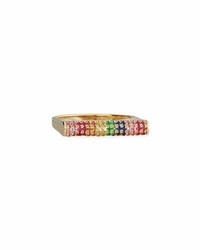 Sydney Evan Pav Rainbow Sapphire Roll Bar Ring Size 65