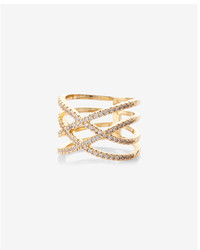 Express Pave Crossover Ring