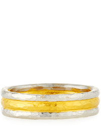 Gurhan Platinum 24k Yellow Gold Fused Triple Band Ring