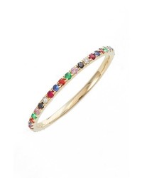 Ef Collection Rainbow Precious Gem Stack Ring