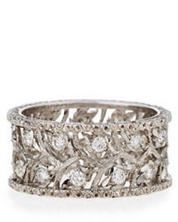 Buccellati Ramage 18k White Gold Diamond Ring 067 Tdcw Size 52