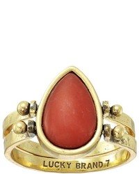 Lucky Brand Reversible Coral And Cream Ring Ring
