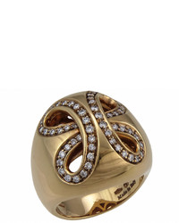 Damiani Ruban 18k Rose Gold Diamond Pave Ring Size 725