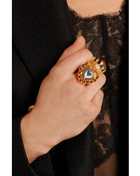Dolce & Gabbana Sacro Cuore Gold And Silver Plated Swarovski Crystal Ring