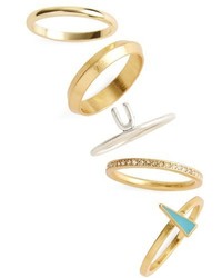Madewell Set Of 5 Stackable Rings