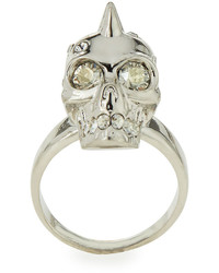 Alexander McQueen Spiked Crystal Skull Ring