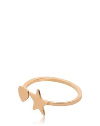 Saint Laurent Star Heart Gold Plated Silver Ring