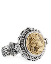 Konstantino Sterling Silver Bronze Athena Coin Flip Ring