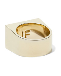 Jennifer Fisher Stripe Signet Gold Plated Pinky Ring
