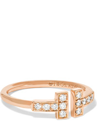 Tiffany & Co. Tiffany Co T Wire 18 Karat Rose Gold Diamond Ring