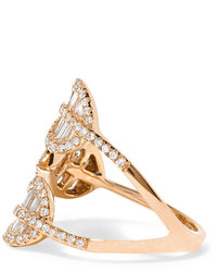 Anita Ko Tri Leaf 18 Karat Rose Gold Diamond Ring