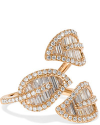 Anita Ko Tri Leaf 18 Karat Rose Gold Diamond Ring
