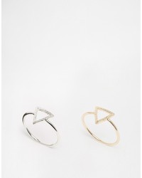 Warehouse Triangle Two Pack Rings