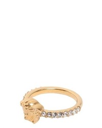 Versace Rhinestones On Gold Plated Ring