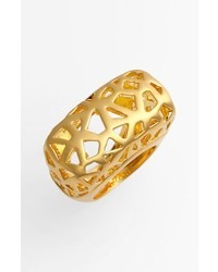 Vince Camuto Mosaic Cutout Statet Ring Brushed Gold One Size