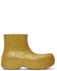 Gold Rubber Chelsea Boots
