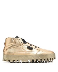 Gold Rubber Low Top Sneakers