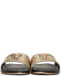 Versace Gold Medusa Slide Sandals