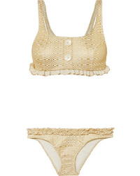 Gold Ruffle Bikini Tops for Women | Lookastic