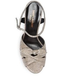 Saint Laurent Candy Lurex Glitter Platform Sandals