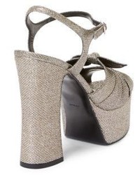 Saint Laurent Candy Lurex Glitter Platform Sandals