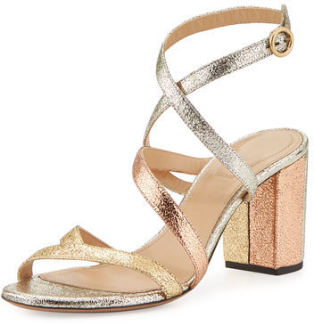 gold criss cross sandals