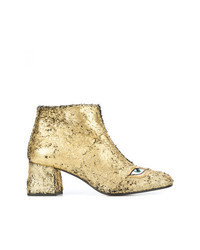 Gold Sequin Ankle Boots