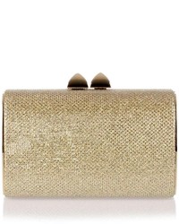 Jimmy Choo Minicharm Gold Glitter Fabric Clutch