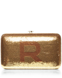 Rochas R Logo Sequin Clutch