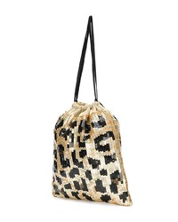 ATTICO Sequined Leopard Pouch Bag