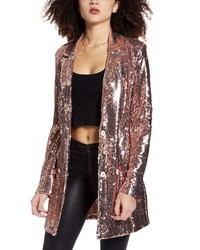 Gold Sequin Double Breasted Blazer