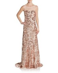 Adrianna Papell Sequined Mermaid Gown