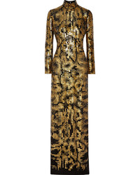 Roberto Cavalli Embellished Silk Crepe Gown