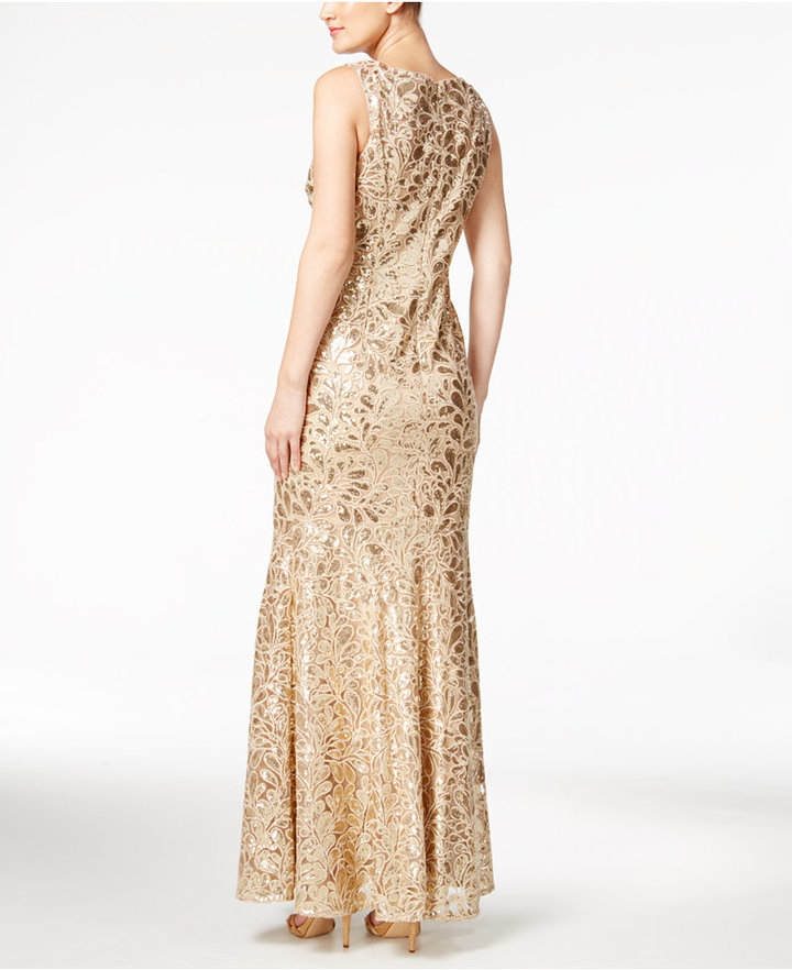 Calvin Klein Floral Sequined Gown, $389 | Macy's | Lookastic