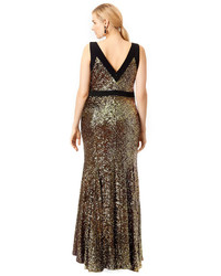 Badgley Mischka Gold Front And Center Gown