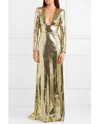 Dundas Open Back Sequined Tulle Gown