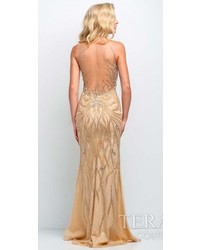 Terani Couture Ornate Beadwork Evening Gown