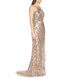 Mac Duggal Sequin Cowl Back Gown