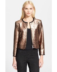 Ted Baker London Blubele Crop Jacket With Reversible Sequins