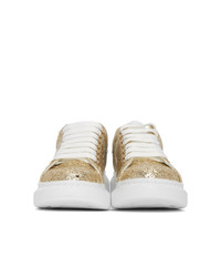 Alexander McQueen Gold Glitter Oversized Sneakers