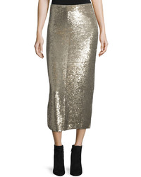 IRO Bump Sequin Midi Skirt Gold