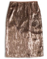 J.Crew Rose Gold Sequin Skirt