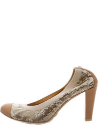 Chanel Leather Sequined Pumps