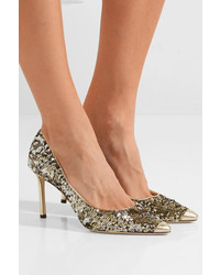 Jimmy Choo Romy 85 Sequined Leather Pumps